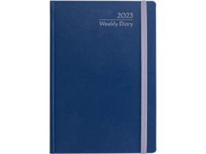 Ημερολόγιο εβδομαδιαίο Carma Weekly_A  14x21 2023 με  ημιεύκαμπτο εξώφυλλο με λάστιχο μπλε